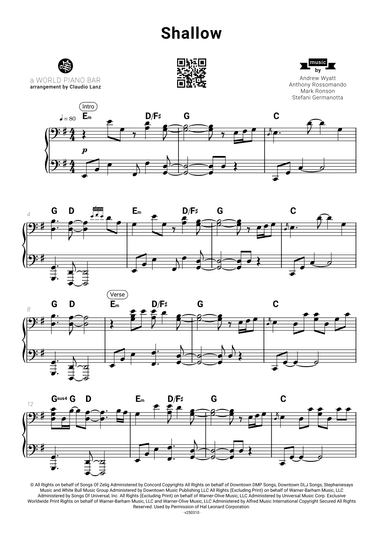 Shallow (arr. World Piano Bar)