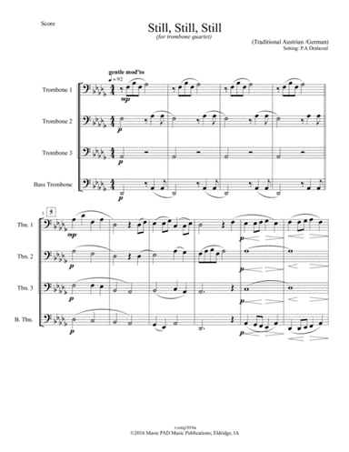 Still, Still, Still for TROMBONE QUARTET (arr. P.A.Drahozal)
