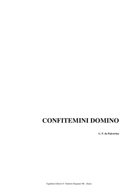 CONFITEMINI DOMINO - Palestrina - Arr. For SSAA Choir (arr. R.Tagliabue)
