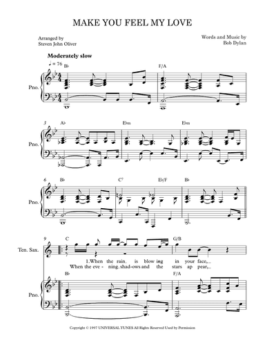 Make You Feel My Love (arr. Steven John Oliver)