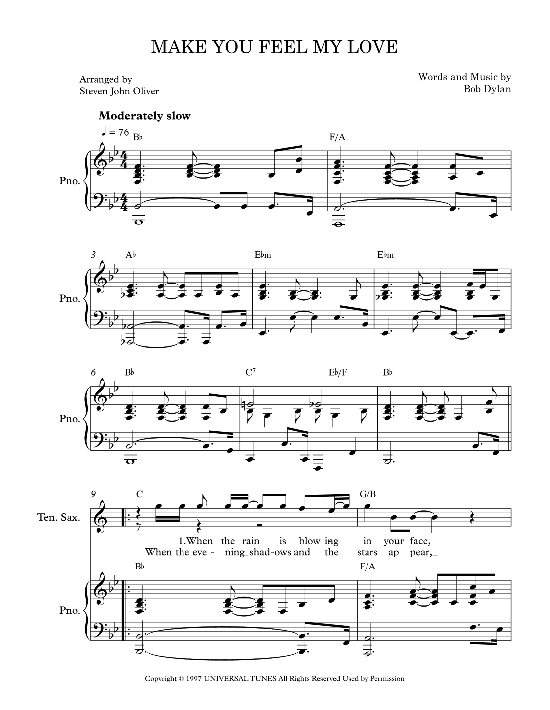 Make You Feel My Love (arr. Steven John Oliver)