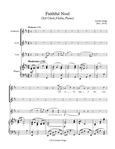 Faithful Noel (SA Choir, Violin, Piano)