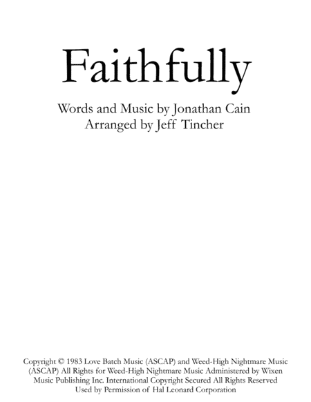 Faithfully (arr. Jeff Tincher)