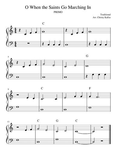 Oh When the Saints - Piano Duet (arr. Christy Kalfas)
