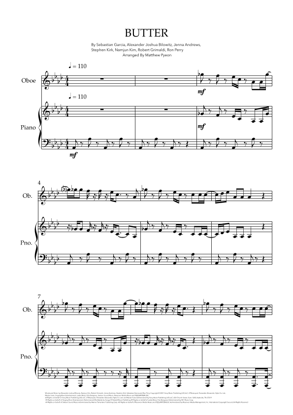 Butter (arr. Matthew pyeon)