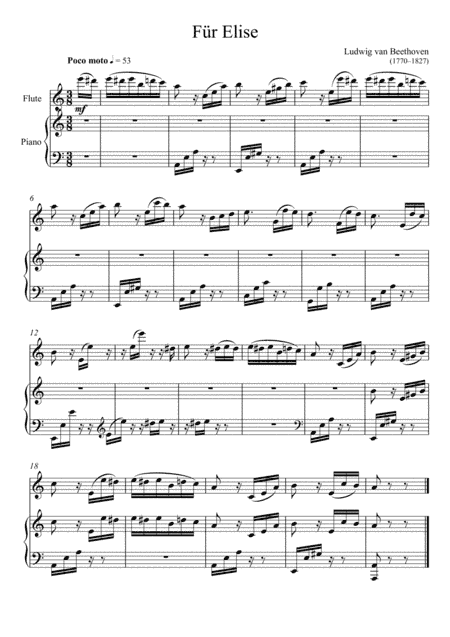Beethoven - Für Elise (Flute Solo) Easy Version (arr. André Laitano)