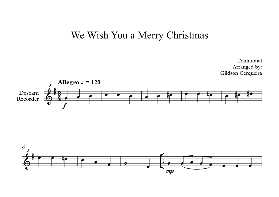 We Wish You a Merry Christmas (arr. Gildson Cerqueira)