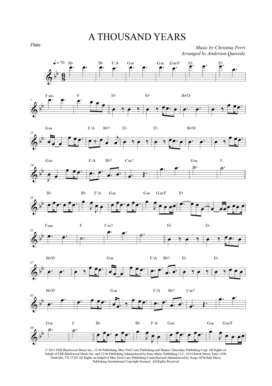 A Thousand Years (arr. Anderson Quevedo)