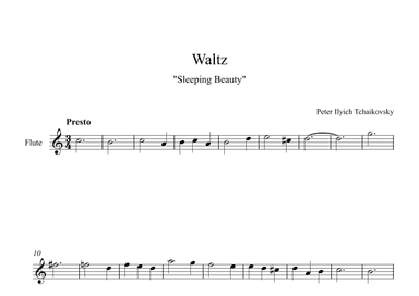 Waltz (Sleeping Beauty) - Peter Ilyich Tchaikovsky (Flute) (arr. Digital Book Music)