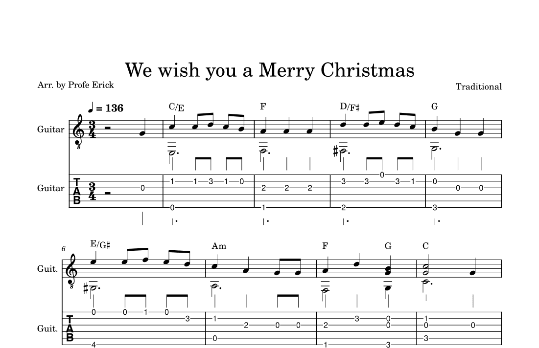 We wish you a Merry Christmas (arr. Profe Erick)
