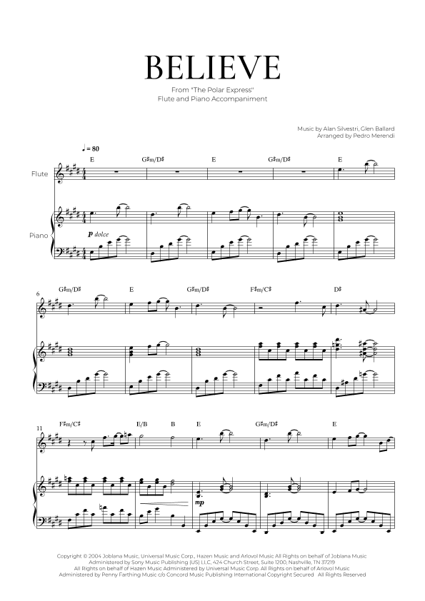 Believe (arr. Pedro Merendi)