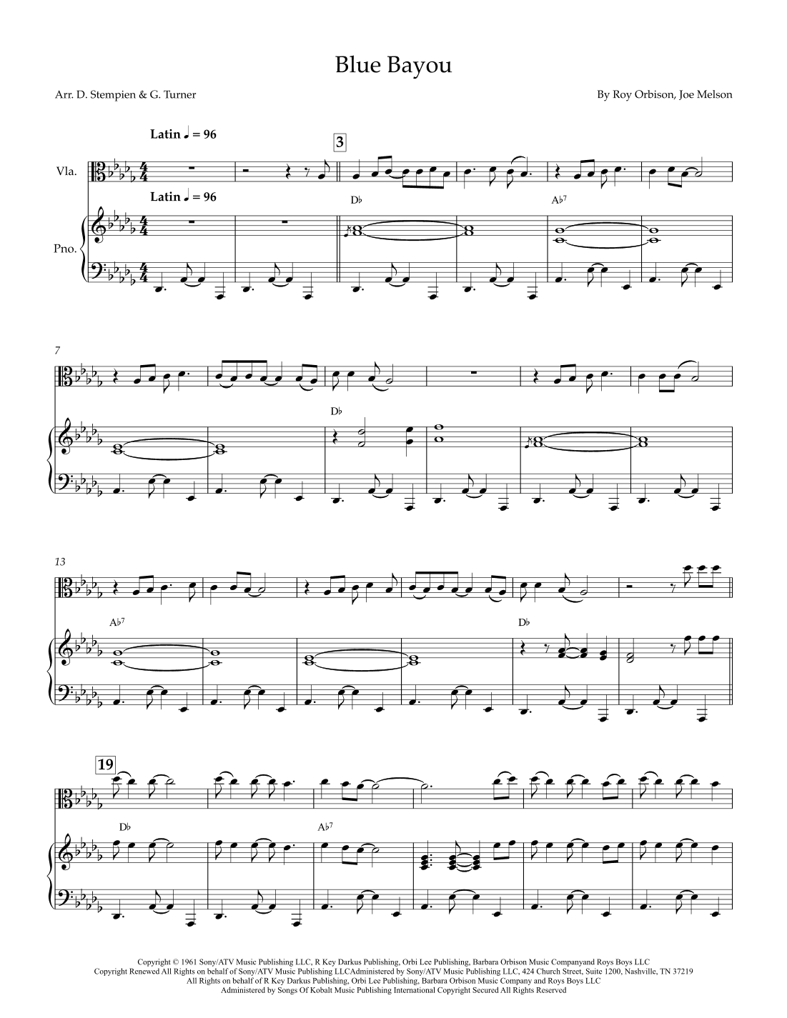 Blue Bayou (arr. Debra E. Stempien, Gregory H. Turner)