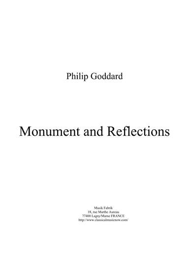 Monument and Reflections for flute and piano