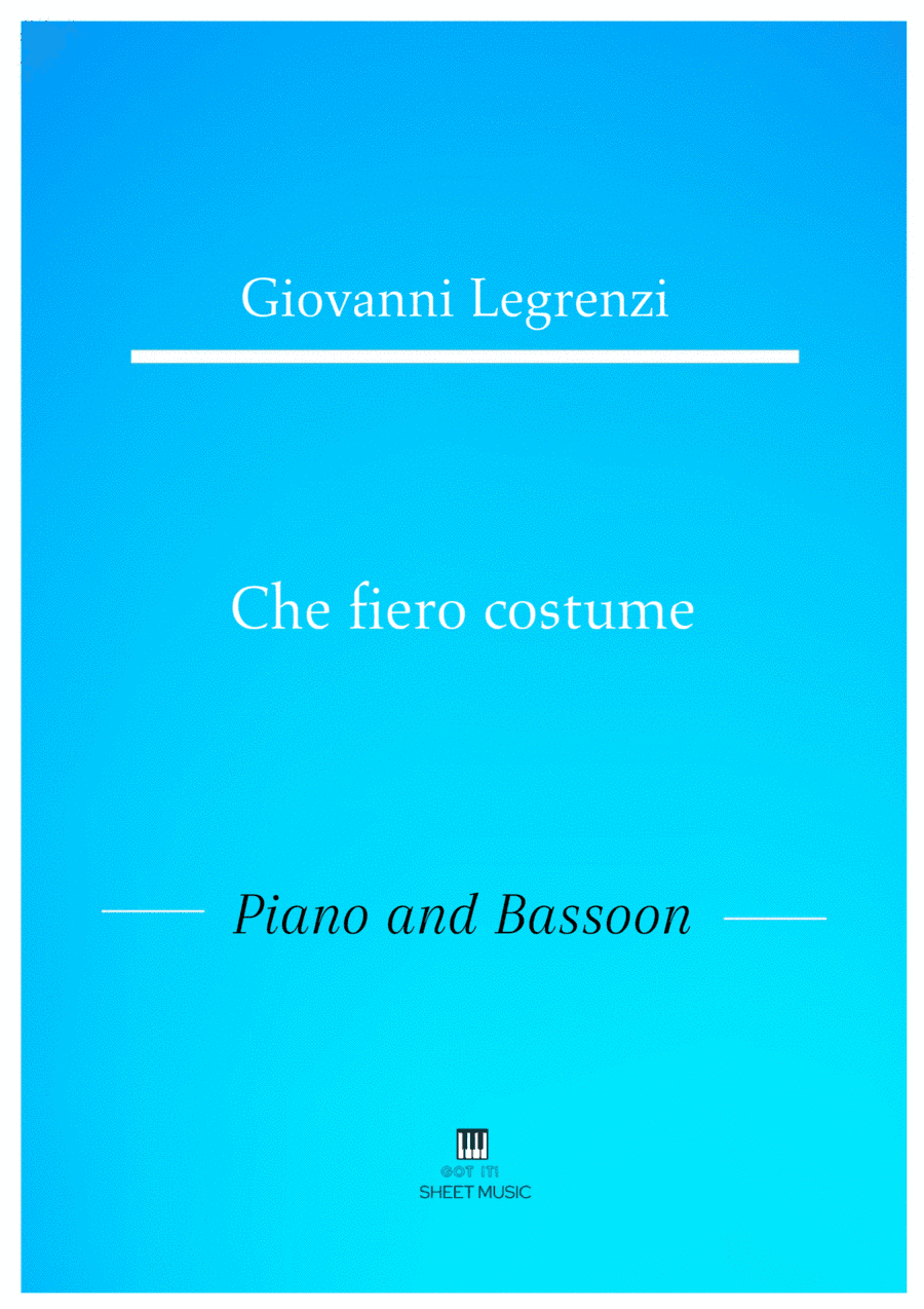 Legrenzi - Che fiero costume (Piano and Bassoon) (arr. ANDRE LAITANO)