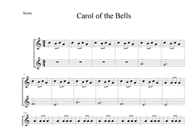 Carol of the Bells - 2 Part Easy Ukulele Arrangement (arr. Amy Morales)