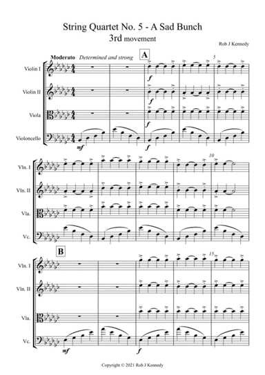 String Quartet No. 5 - A Sad Bunch - 3rd movement