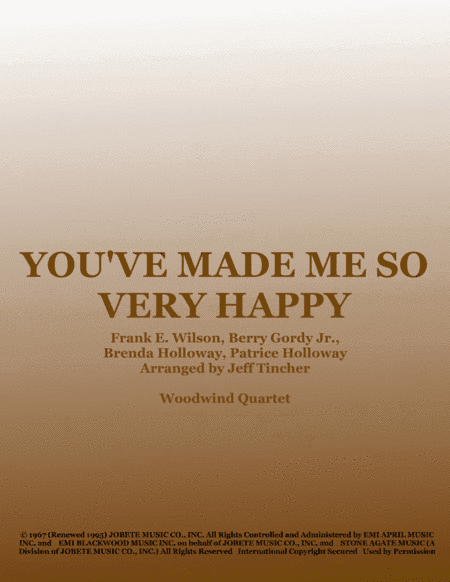 You've Made Me So Very Happy (arr. Jeff Tincher)