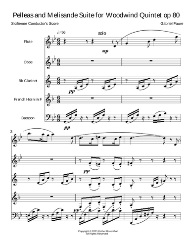 Pelleas and Melisande --Sicilienne (arr. Esther S Rosenthal)