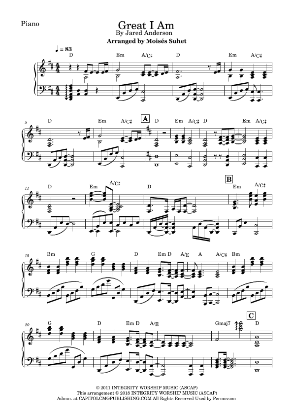 Great I Am (arr. Moisés Suhet)