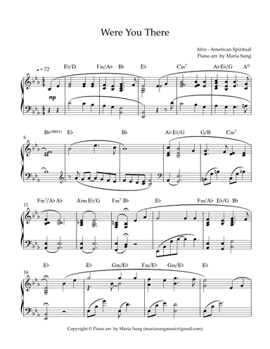 Were you there (arr. Maria Sung Music)