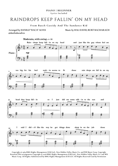Raindrops Keep Fallin' On My Head (arr. Danilo "Daca" Alves)