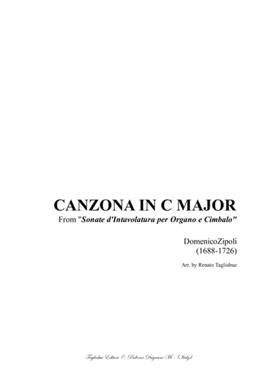 CANZONA IN C MAJOR - D. Zipoli - From Sonate d'intavolatura per Organo e Cimbalo (arr. Renato Tagliabue)