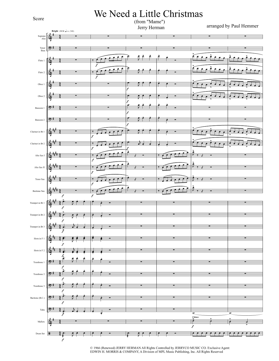 We Need A Little Christmas (arr. Paul Hemmer)