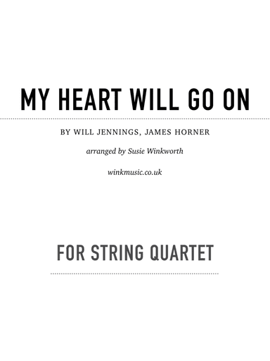 My Heart Will Go On (love Theme From 'titanic') (arr. Susie Winkworth winkmusic.co.uk)