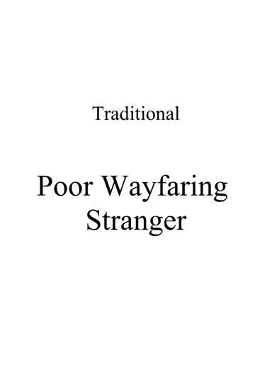 Poor Wayfaring Stranger - Easy Piano (arr. Ene Nixon)