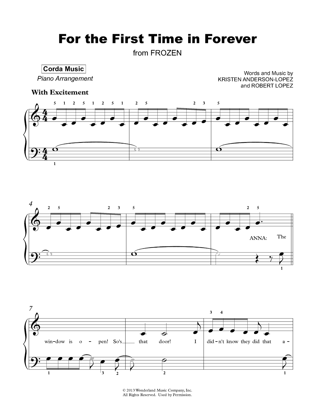 For The First Time In Forever (arr. Christina Vera [Corda Music])