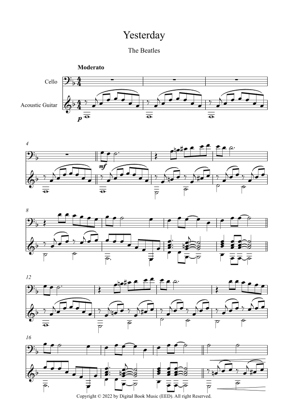 Yesterday (arr. Digital Book Music)