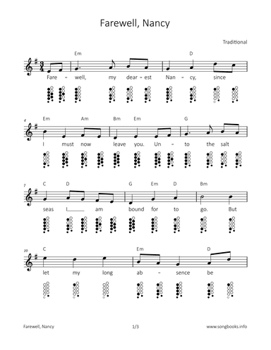 Farewell, Nancy (arr. songbooks.info)