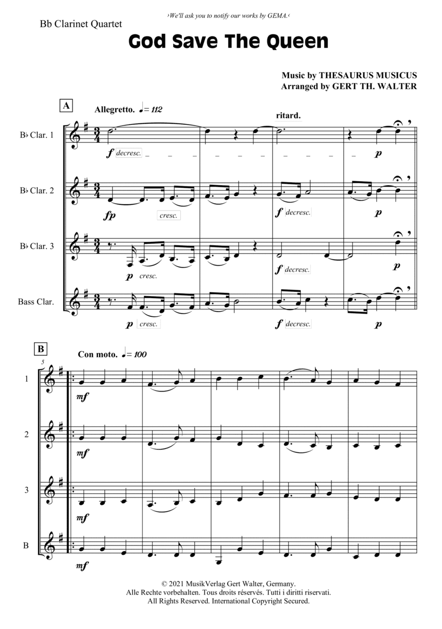 God Save The Queen (arr. Gert Th. Walter)