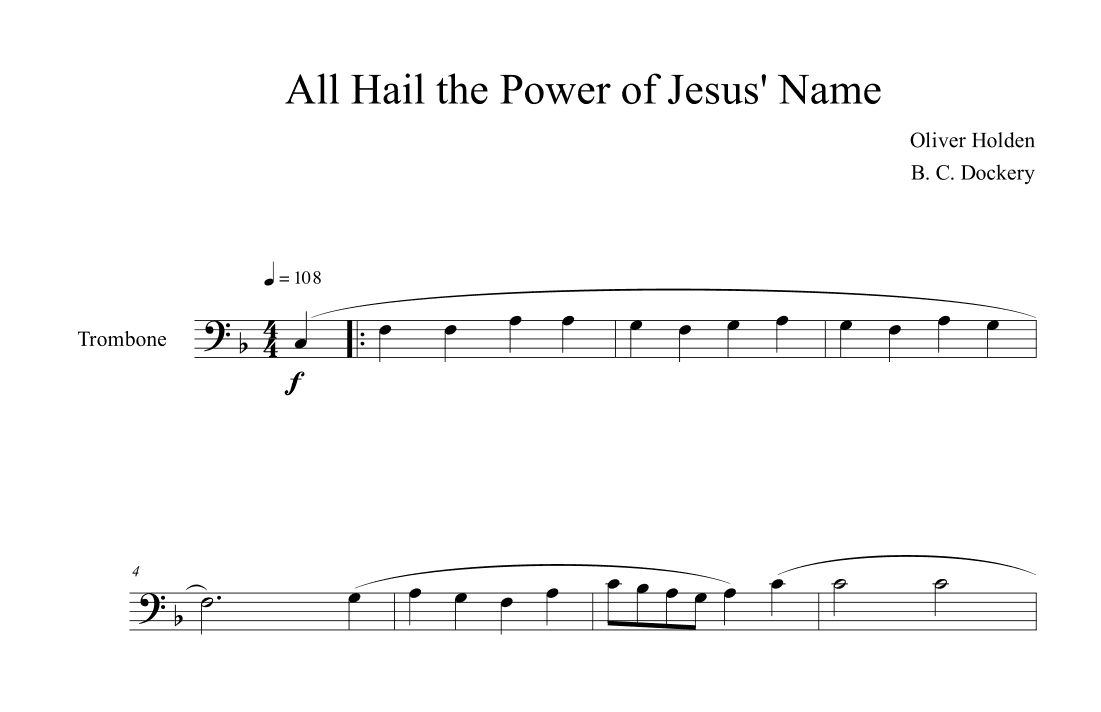 All Hail the Power of Jesus' Name (Trombone Solo) (arr. B. C. Dockery)