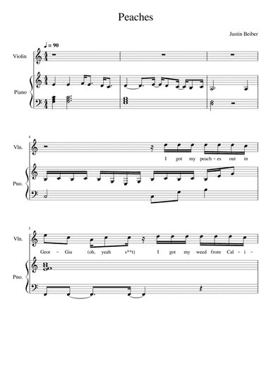 Peaches (arr. SHEET MUSIC HUB)