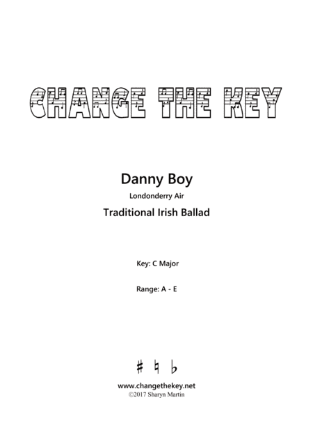 Danny Boy - C Major (arr. Sharyn Martin)