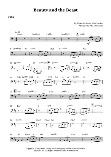 Beauty And The Beast (arr. P.H. Damasceno)