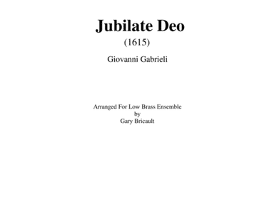 Jubilate Deo (1615) (arr. Gary Bricault)