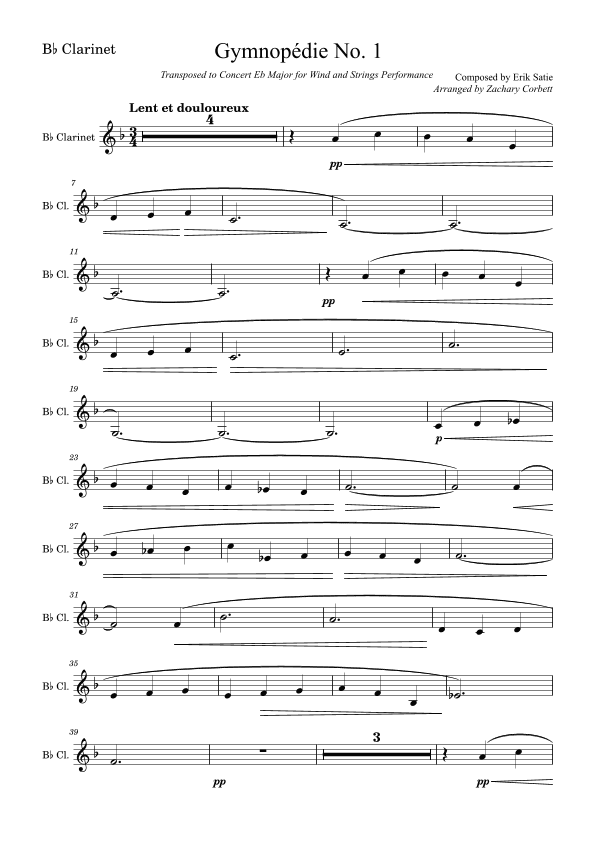 Gymnopédie No. 1 (arr. Zachary Corbett)