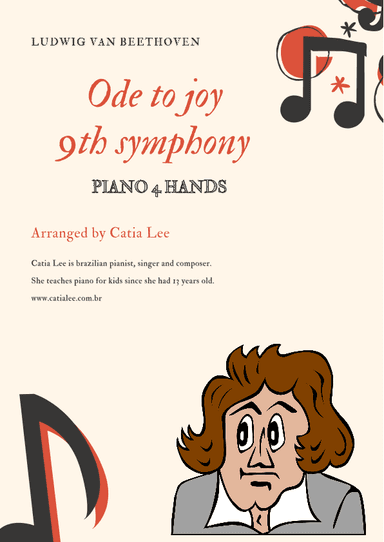 Ode To Joy (9th Symphony) - Beethoven Piano 4 Hands (arr. Catia Lee)