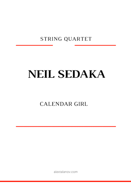 Calendar Girl (arr. Alex Talanov)