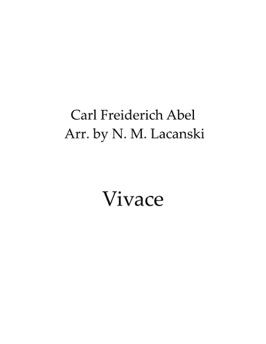 Vivace (arr. Nick Michael Lacanski)