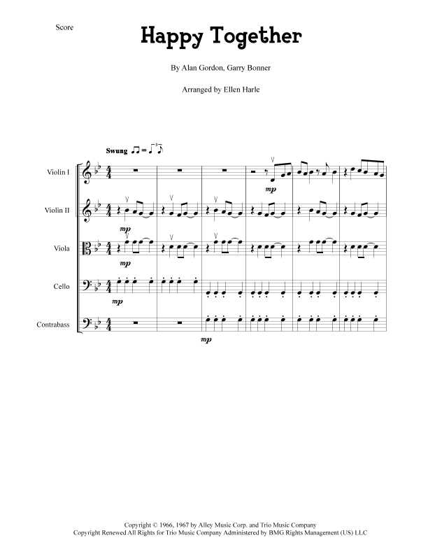 Happy Together (arr. Ellen Harle)