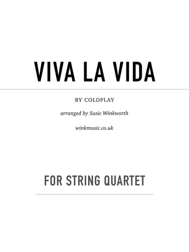 Viva La Vida (arr. Susie Winkworth winkmusic.co.uk)