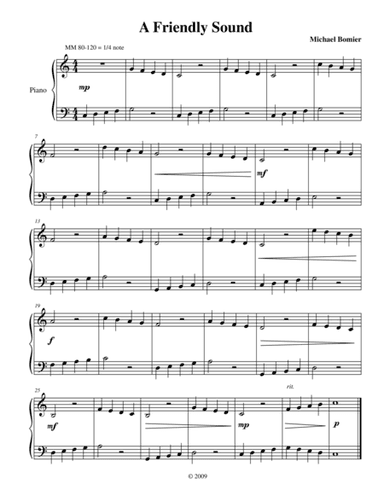A Friendly Sound, from "The Best Recital book EVER" A collection of 51 pieces at three levels.