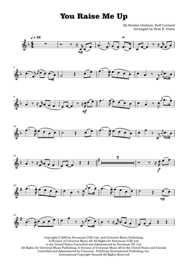 You Raise Me Up (arr. Erik B. Costa)