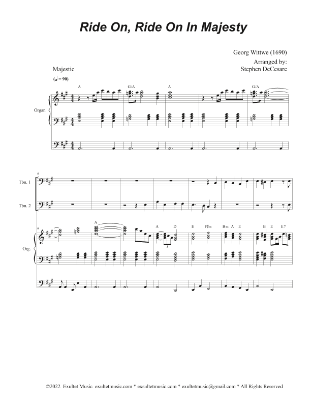 Ride On, Ride On In Majesty (Trombone Duet) (arr. Stephen DeCesare)