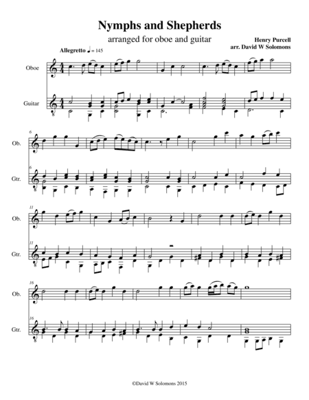 Nymphs and shepherds for oboe and guitar (arr. David Warin Solomons)
