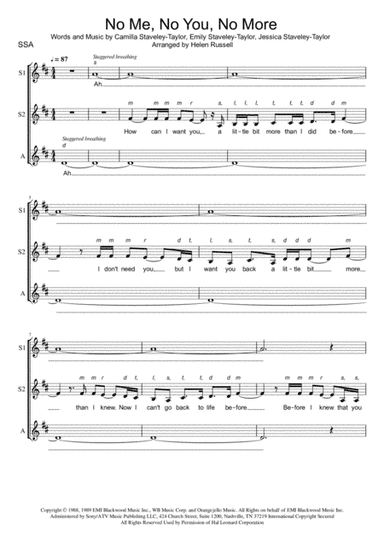 No Me, No You, No More (arr. Helen Russell)