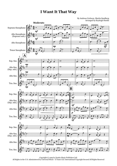 I Want It That Way (arr. Kayleigh Huelin)